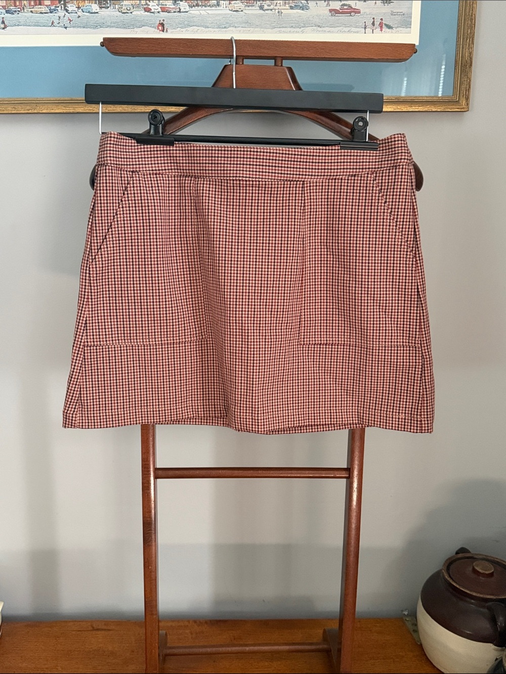 a new day Red Gingham Mini Skirt